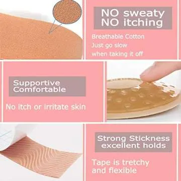 Medimama Boob Tape Breast Lift Tape Adhesive Bra Nipple Covers for Women,Big Bust Friendly Push Up Strong Support…