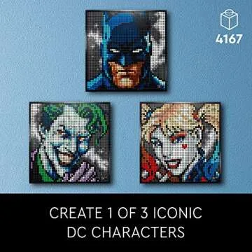 LEGO Art Jim Lee Batman Collection 31205 Building Blocks - Superhero Canvas Wall Decor with Joker, H...