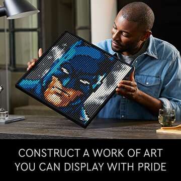 LEGO Art Jim Lee Batman Collection 31205 Building Blocks - Superhero Canvas Wall Decor with Joker, Harley Quinn, or Batman Portraits, DC Comics DIY Poster, Gift Idea for Men, Women, and Adults
