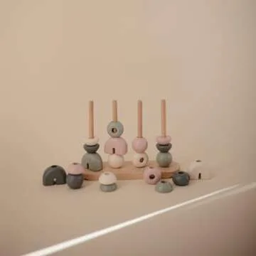 Mushie Wooden Multi Shape Stacker - Montessori Toy for Kids