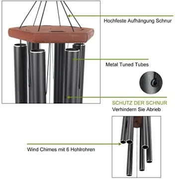 44” Large Wind Chimes Outdoor Deep Tone Gifts & Decor