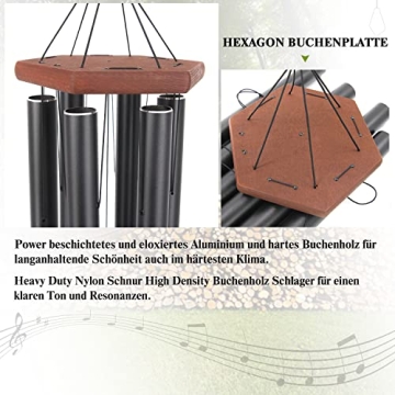 44” Large Wind Chimes Outdoor Deep Tone Gifts & Decor