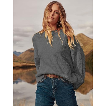 ANRABESS Women's Oversized Fuzzy Knit Sweater - Trendy & Cozy