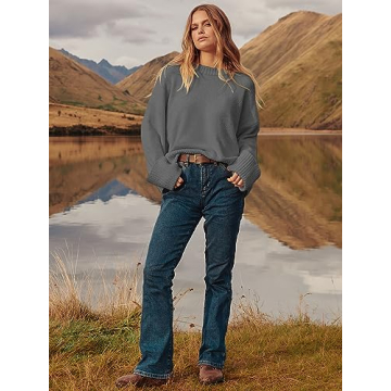 ANRABESS Women's Oversized Fuzzy Knit Sweater - Trendy & Cozy