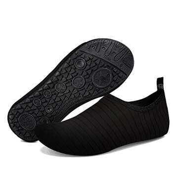 WateLves Womens and Mens Kids Water Shoes Barefoot Quick-Dry Aqua Socks for Beach Swim Surf Yoga Exercise (TW.Black, S)
