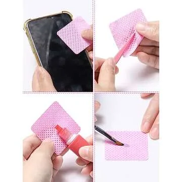 TEOYALL Lint Free Nail Wipes, 400 PCS Non-Woven Fabric Nail Cleaning Pads Pink Lash Extensions Glue Cleaning Wipes Nail Salon Supplies (400 PCS)