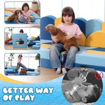Erament 22Pcs Modular Kids Play Couch for Toddler Playrooms
