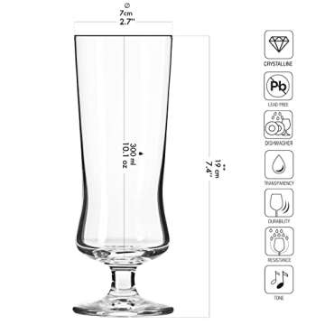Krosno Avant-Garde Cocktail Glasses Set of 6, 10.1 oz  - Perfect for Any Drink!