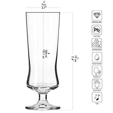 Krosno Avant-Garde Cocktail Glasses Set of 6, 10.1 oz  - Perfect for Any Drink!