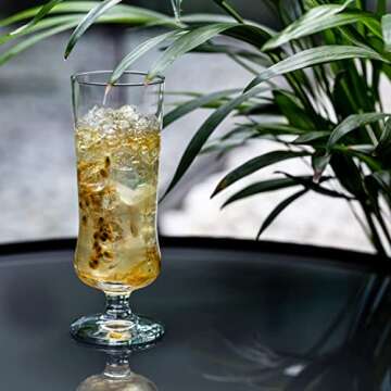 Krosno Pina Colada Cocktail Glasses Set of 6, 10.1 oz