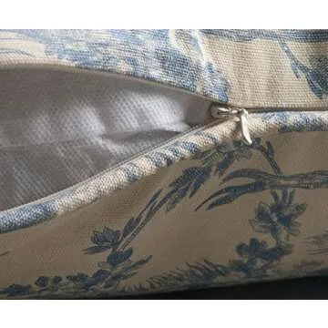 Maison d' Hermine Decorative Cushion Cover 100% Cotton 20"x20" Throw Couch Cover Washable Square Pillowcases with Invisible Zipper for Sofa, Couch, Bedroom, The Miller - Blue - Spring/Summer