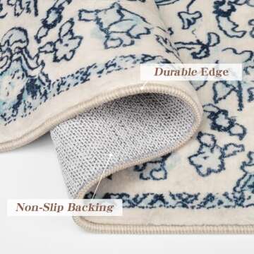 Worxvell 2x10 Hallway Runner Rug - Kitchen Runner Rug Washable Non Slip Runners, Vintage Non Skid Throw Long Hallways Runner Rugs with Rubber Backing Carpet for Living Room Bedroom