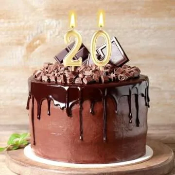 28 PCS Number Birthday Candles Champagne Number Candles Cake Candles for 1st Birthday to 18th Birthday Decoration, Wedding Anniversary, Party Celebration, Baby Showers (Champagne)