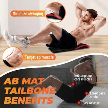 Yes4All Ab Mat Tailbone Red - Versatile Support for Core Workouts