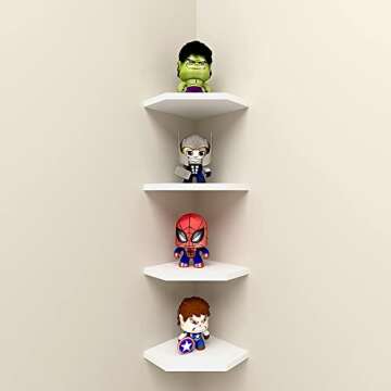WELLAND 7-Inch Floating Corner Shelves Set of 2