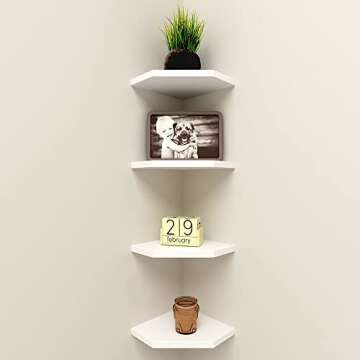 WELLAND 7-Inch Floating Corner Shelves Set of 2