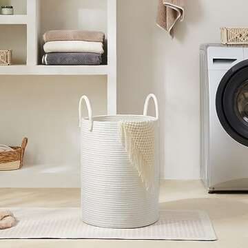 Cotton Rope Laundry Hamper - 58L Eco-Friendly Organizer