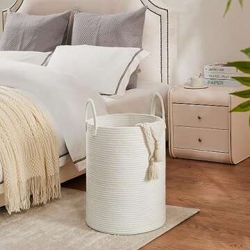 Cotton Rope Laundry Hamper - 58L Eco-Friendly Organizer