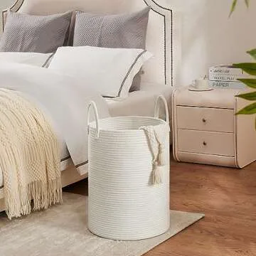Cotton Rope Laundry Hamper - 58L Eco-Friendly Organizer