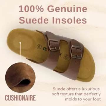 CUSHIONAIRE Lane Cork Footbed Sandals - Stylish Comfort