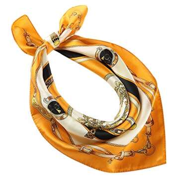 ANDANTINO 100% Real Mulberry Silk Scarf -21'' x 21''- Lightweight Neckerchief –Women Men Small Squ...