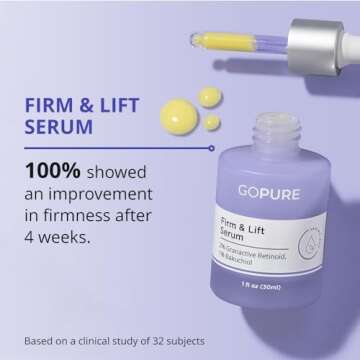 goPure Power Serum Trio Set - Radiant Vitamin C Serum, Hydrating Hyaluronic Acid Serum, Bakuchiol and Retinol Serum for Visibly Brighter, Moisturized, and Firmer-Looking Skin - Set of 3, 1.0 fl oz