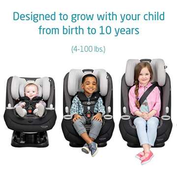 Maxi-Cosi Pria All-in-One Convertible Car Seat, rear-facing, from 4-40 pounds: forward-facing to 65 pounds: and up to 100 pounds in booster mode, Silver Charm