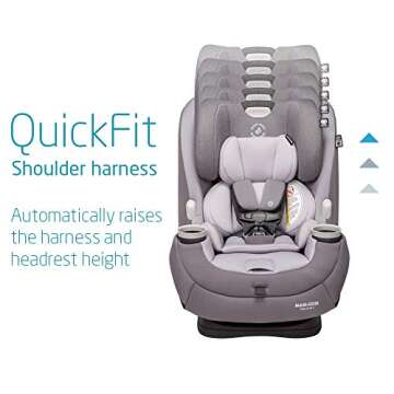 Maxi-Cosi Pria All-in-One Convertible Car Seat, rear-facing, from 4-40 pounds: forward-facing to 65 pounds: and up to 100 pounds in booster mode, Silver Charm
