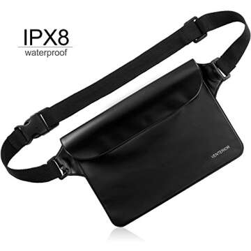 Waterproof Waist Pouch 2-Pack | Beach Accessories Waterproof Fanny Pack Dry Bag for Swimming Snorkel...