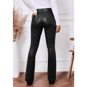 GRAPENT Black Jeans Women Black Work Pants Black Flare Pants Black High Waisted Jeans Black Pants fo...