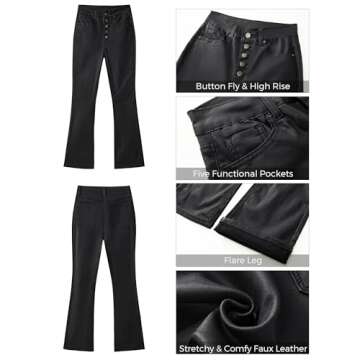 GRAPENT Black Jeans Women Black Work Pants Black Flare Pants Black High Waisted Jeans Black Pants for Women High Waisted Color Black Size M Medium Size 8 Size 10