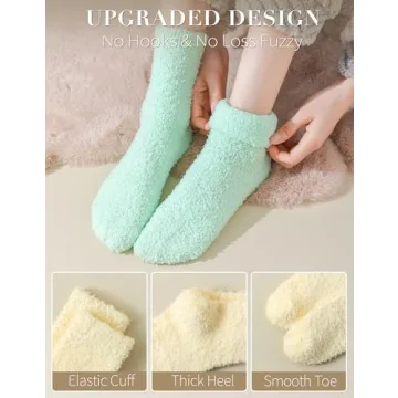 TEHOOK Fuzzy Socks for Women, Warm Soft Fluffy Socks Thick Cozy Plush Sock Winter Christmas Socks for Women Christmas Stocking Stuffers Gifts