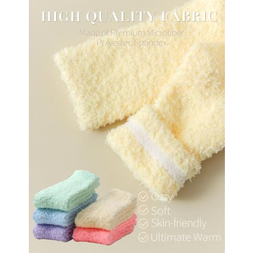 TEHOOK Fuzzy Socks for Women, Warm Soft Fluffy Socks Thick Cozy Plush Sock Winter Christmas Socks for Women Christmas Stocking Stuffers Gifts