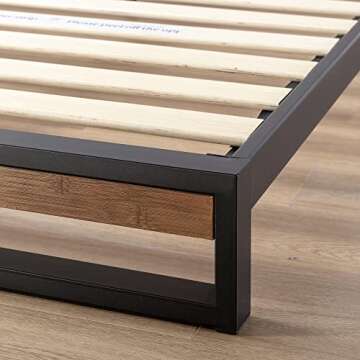 ZINUS Suzanne Bed Frame - Elegant Bamboo & Metal Design