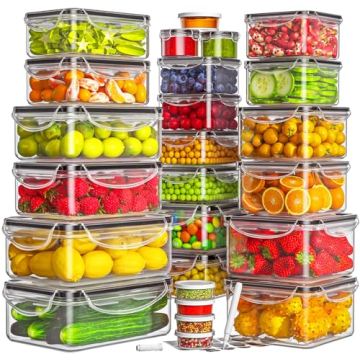 HOMETALL 50-Piece Airtight Meal Prep & Food Storage Containers