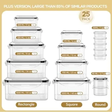 50-Piece Airtight Food Storage Containers Set