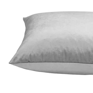 GIGIZAZA Silver Grey Velvet 18x18 Decorative Throw Pillow Covers for Sofa Bed 2 Pack Soft Cushion Cover