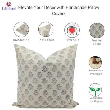 Fabritual Block Print Throw Pillow Cases - Handmade Elegance
