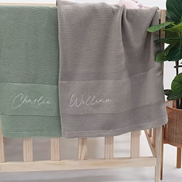 Custom 100% Cotton Baby Blanket with Embroidered Name