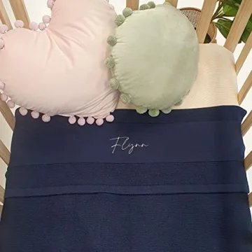 Custom 100% Cotton Baby Blanket with Embroidered Name