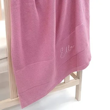 Custom 100% Cotton Baby Blanket with Embroidered Name