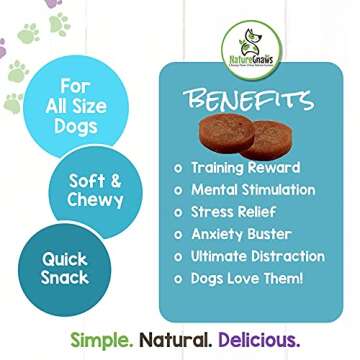 Nature Gnaws Salmon Treats for Dogs - Fish and Sweet Potato Chew Treats - Simple Natural Delicious Dog Chews - Tasty Training Reward