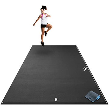 Gorilla Mats Premium Extra Large Exercise Mat – 9' x 6' x 1/4" Ultra Durable, Non-Slip, Workout Ma...