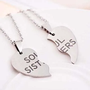 MJartoria Best Friends Split Heart Necklace Set of 2