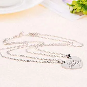 MJartoria Best Friends Split Heart Necklace Set of 2