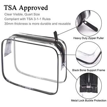 Lermende Clear Toiletry Bag - TSA Approved Travel Essential