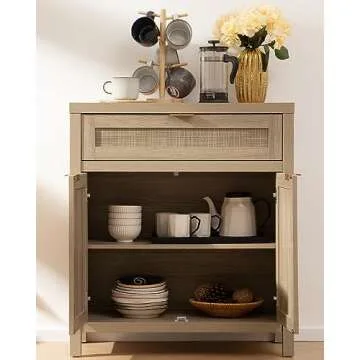 SICOTAS Boho Sideboard Buffet Storage Cabinet for Home