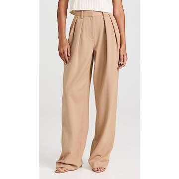 STAUD Women's Luisa Pants: Chic, Lightweight Style in Camel Tan