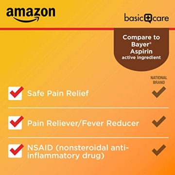 Amazon Basic Care Aspirin Tablets 325 mg for Pain Relief