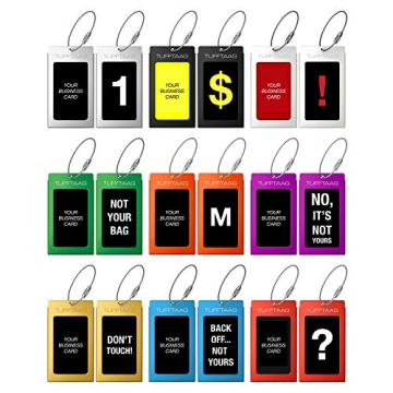 Luggage Tags Business Card Holder by TUFFTAAG - Durable Travel ID Bag Tag in Multiple Color Options, Perfect for Suitcases, Backpacks, and Carry-Ons, Easy Identification, Secure and Stylish